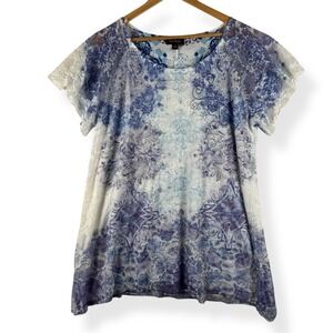 Y2K 2000s Fairy Tunic Top Womens‎ Size XL Made in USA Coquette Mesh Lace Flutter